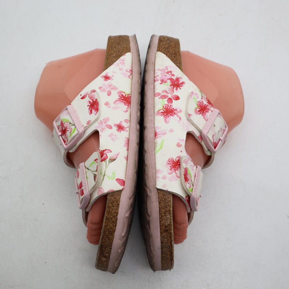 Birkenstock Arizona Women's Size 7 EU 38 Birko Flor White Floral Blossom Slides - Picture 8 of 10